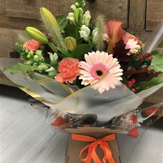 orange hand-tied