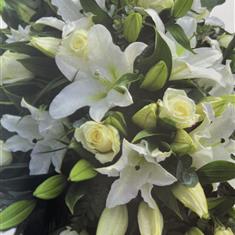White rose and lily spray