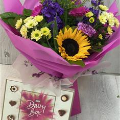 Brights with chocolates 